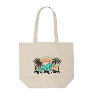 Vacation Vibes Custom Canvas Tote Bag